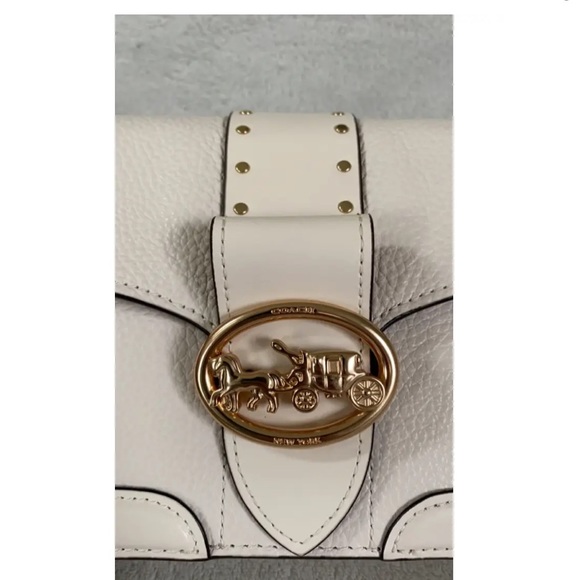 COACH Georgie Shoulder Bag In Colorblock Signature Canvas With Rivets Bag - Picture 2 of 8